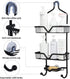 Shower Caddy Over Shower Head, Aluminum Hanging Shower Caddy, Rustproof Shower Organizer Hanging for Shampoo & Soap 3-Tier with 2 Hooks, Black, 25.1" x 11" x 4.7"