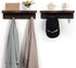 Coat Rack Wall Mount with Shelf Coat Racks with Hooks Bathroom Shelf with Hooks Entryway Coat Rack Organizer for Hanging Hat Keys Set of 2, Expresso