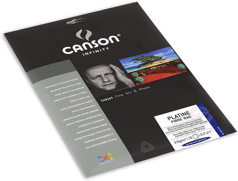 Canson Infinity Platine Fibre Rag Fine Art Paper, 310 Gram , 8.5 x 11 Inch, 10 Sheets