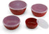 KitchenAid Classic Prep Bowls with Lids, Set of 4, Empire Red