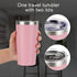 2 Pack Travel Tumblers, 20 Oz Stainless Steel Tumblers with Lids Straws, Vacuum Insulated Tumblers, Double Wall Travel Tumblers, Powder Coated Insulated Coffee Cup for Hot and Cold Drinks, Pink