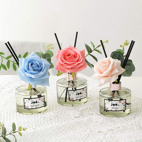 396 st. Flower Reed Diffuser, Baby Powder(Also Known as Refreshing Air), 200ml(6.7oz) / Reed Diffuser Sets, Aroma Therapy, Home & Kitchen Décor