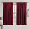 Blackout Window Panels Burgundy Bedroom Blackout Draperies Panels Back Tab/Rod Pocket Curtain Draperies Light Block for Room Darkening Window Curtain, 52 by 63 Inch, Burgundy 2 Panel