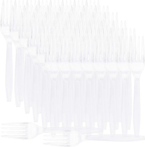 Plasticpro Clear Plastic Forks Disposable Cutlery Utensils 300 Count