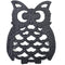 Cast Iron Trivet for Hot Dishes, Lovely Owl Pattern Black Trivet, Hot Pot Holder Pads with Rubber Pegs, Decorative for Kitchen & Dining Table