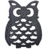Cast Iron Trivet for Hot Dishes, Lovely Owl Pattern Black Trivet, Hot Pot Holder Pads with Rubber Pegs, Decorative for Kitchen & Dining Table