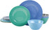 Gibson Home Brist Melamine Dinnerware Set, Service for Four (12pcs), Blue