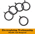 ANJUU 36 Pack 38mm Inner Diameter Metal Curtain Drape Sliding Eyelet Rings Black Tone
