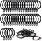 ANJUU 36 Pack 38mm Inner Diameter Metal Curtain Drape Sliding Eyelet Rings Black Tone
