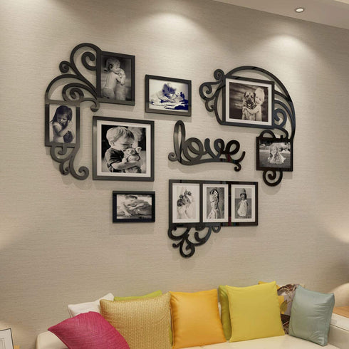 CrazyDeal Family Collage Picture Frames 3D DIY Wall Decals Decor Art Stickers Pictures Decorations for Living Room Bedroom Kids Dinning Modern Room