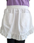 CRB Fashion Womens Retro Waist Apron with Pockets for Cooking Costume 2 PACK (White)