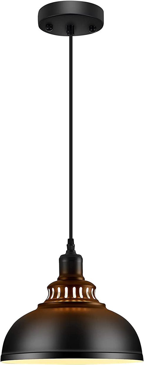 Pendant Light Metal Vintage Industrial Hanging Ceiling, MgLoyht, for Farmhouse Kitchen Island Restaurant Dining Room,Black