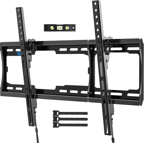 Pipishell Tilt TV Wall Mount Bracket Low Profile for Most 26-75 Inch LED LCD OLED Plasma Flat Curved Screen TVs, Large Tilting Mount Fits 16-24 Inch Wood Studs Max VESA 600x400mm Holds up to 132lbs