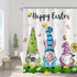 Happy Easter Gnomes Shower Curtain Butterflies Cute Rabbit Gnome Hug Eggs Daisy Flowers in Grass Spring Festival Bathroom Curtains 72x72 Inch Waterproof Polyester Fabric Bathroom Decor