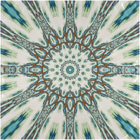 senya Colorful Star Teal Mandala Cloth Napkins Washable Reusable Polyester Dinner Napkins 20 x 20 Inch for Home Weddings Parties Holiday Table Napkins Set of 6
