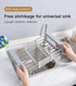 Expandable Stainless Steel Dish Drying Rack, Telescopic Drain Basket Over Sink Organizer for Vegetable, Fruit and Tableware (Grey)