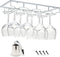 Wine Glass Rack Under Cabinet - 4 Row Iron Stemware Rack With A Steel Wine Stopper - Our Wine Glass Hanger Holds Wine, Brandy, Margarita, Martini Glasses & More - 1 Rack, White
