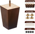 SHANJUE Wood Furniture Legs 4 inch Sofa Legs Set of 4,Square Brown Couch feet,Mid Century Chair Legs,Replacement Couch Legs, for Dresser Legs Sideboard Recliner Coffee Table