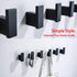RANDOM Black Towel Hooks,Bathroom Hardware Accessories Hook SUS 304 Stainless Steel Matte Black Robe Hook for Bathroom Kitchen ,Contemporary Style Wall Mounted 2 Pack.