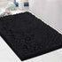 Bath Rug for Bathroom 20x32 Non Slip Bathroom Rug Water Absorbent Washable Rug Mat for Indoor Extrance Feature Extra Thick Bouncy Fluffy Chenille, Black - 20" x 32"