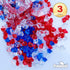 PMLAND Patriotic Acrylic Ice Rocks Crystals Gems ~550 Pcs 3 lbs Bulk Bag for Vase Filler Table Scatter Party Wedding Arts Crafts Decoration Display Idea -Red Blue Clear Blend