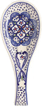Ceramic Spoon Rest - Artisan Hand Crafted - Hand Painted Blue and White Spain and North Africa Art Deco - Kitchen Counter or Stove Top Utensil Rest