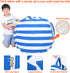 Lukeight Stuffed Animal Storage Bean Bag Chair for Kids, Zipper Storage Bean Bag for Organizing Stuffed Animals, Stripe Bean Bag Chair Cover, (No Beans) Large