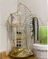 Vermkrey Metal Female Face Jewelry Display Rack Jewelry Tower Display Stand Storage Shelf Necklace Desktop Decoration Hanging Jewelry Rack, Gold