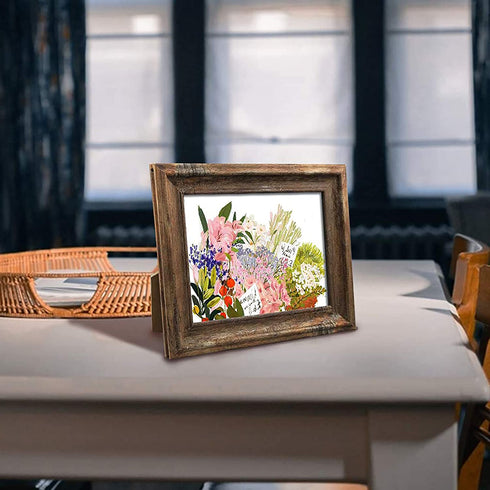 Amazon Brand Pinzon 2 Pack Picture Frames 5x7, Rustic Distressed Photo Frame for Wall Hanging or Tabletop Display, Brown (Set of 2)