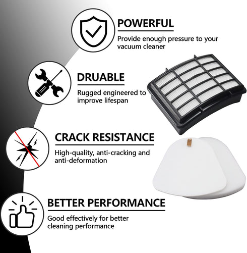 2 HEPA + 4 Foam & Felt Filters Compatible with Shark Navigator Lift-Away NV350, NV351, NV352, NV355, NV356E, NV357, NV360, NV370, NV391, UV440, UV490, UV540, Compare to Part # XFF350 & XHF350