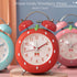Strawberry Alarm Clock for Kids, Cute Alarm Clock for Heavy Sleepers with Backlight,Loud Twin Bell Alarm Clock for Bedroom Decoration (Red)