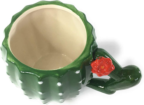 Cactus Coffee Mug, Earthenware Figural Collectors Hot Beverage Mug