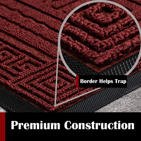 Extremely Durable Doormat - 17" x 29.5" - Outdoor Door Mat Welcome Non Slip with Rubber Backing - Low-Profile Heavy Duty Door Mats - Easy Clean Door Mat for Entrance, Patio, High Traffic Areas