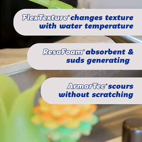 Scrub Daddy, Scrub Daisy Dishwand Replacement Head - The Hyacinth Bottle & Glass Scrubber, Non-toxic , Deep Cleaning, Versatile, Flexible, Scratch Free, Dishwasher Safe, Stain & Odor Resistant, 1pc