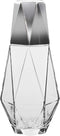 Fifth Avenue Crystal Modern Geometric Bedside Water Carafe with Tumbler- Elegant Pitcher and Matching Drinking Glass Doubles As Lid for Guest Room, Office (Silver)