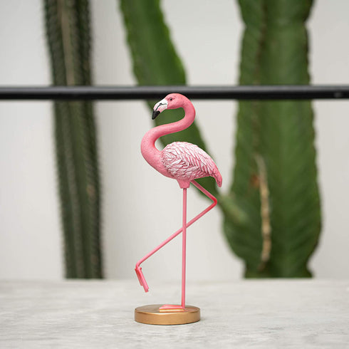 Pink Flamingo Statue Summer Tropical Coastal Shelf Desk Decor Home Livingroom Centerpiece Table Decoration Housewarming Gifts