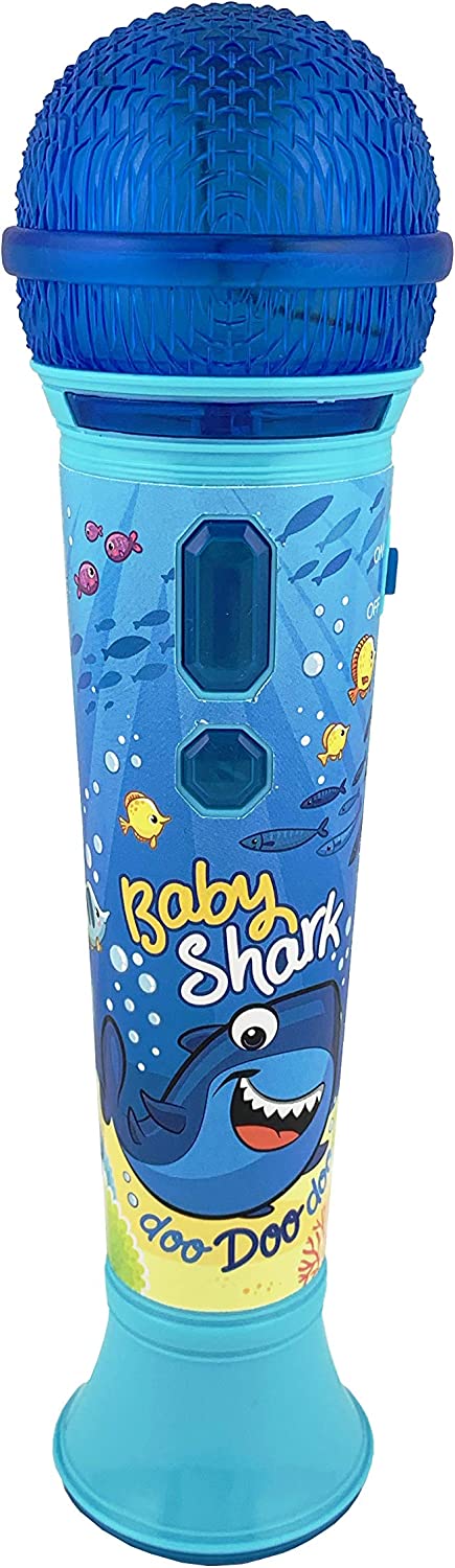 Baby Shark Singalong Microphone for Kids, Toy Microphone with Built-in Music and Flashing Lights, Baby Shark Toy for Kids Aged 3 and Up