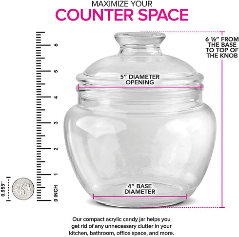 Modern Innovations 40 oz Candy & Cookie Jar with Lid, Premium Acrylic Clear Apothecary Jar, Wedding & Home Décor Centerpiece Cookie Candy Buffet Decorative Kitchen