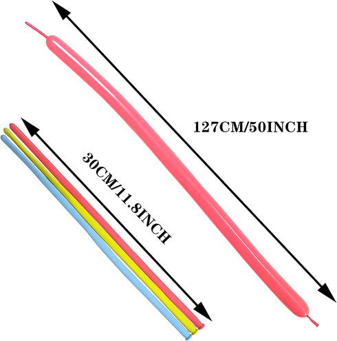 LXZFCRG 260 Balloons , Premium Long Balloons Latex Twisting Balloons for Birthday Wedding Festival Party Pastel Color Pack of 100