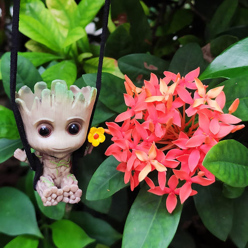 IVriel Anime Car Hanging Accessories Groot Pendant Auto Interior Decorations Home Gardening Decor Ornaments Crafts Doll Toy for Birthday Gift