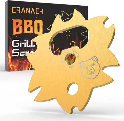 Grill Scraper BBQ Stocking Stuffer - Kitchen Gadgets Accessories Gifts for Men Women Safe Grate Cleaner Tools with Bottle Opener for Barbeque Cleaning Bristle-Free Must Have Cool Grilling Gifts Ideas