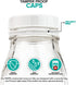 16-Ounce Glass Milk Bottles (2 Pack) - 6 Tamper Proof Screw-On Caps - Milk Jars with Lids - Food Grade Glass Bottles - Dishwasher Safe - Bottles for Milk, Buttermilk, Honey, Syrup - Stock Your Home