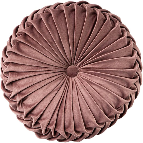 Throw Pillow for Couch Decorative 3D Pumpkin Round Velvet Cushion for Sofa Bed Chair Floor 15"X15", Brown