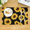 Gocerktr Black Sunflower Placemats for Dining Table Set of 4 Washable Fabric, Heat Resistant Wipeable Home Table Mats Wrinkle Resistant, Standard Size(12 X 18 Inch)