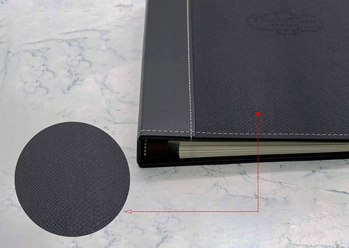 Golden State Art, Self Adhesive Magnetic Photo Album, Self-Stick Albums Holds 3X5, 4X6, 5X7, 6X8, 8X10 DIY Photos-10.6 x 11.4 Inch (Black, 40 Pages, No Front Cover Opening)