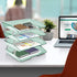Acrimet Facility 4 Tier Letter Tray Side Load Plastic Desktop File Organizer (Clear Green Color)