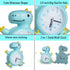 Kids Alarm Clocks, Analog Dinosaur Wall Clock for Kids Room Decor, Desk Clock Non Ticking Dinosaurs Decals for Bedroom Decoration,Blue
