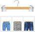 SONGMICS Wooden Pants Hangers 12 Pack, Pants Hangers with Clips, Adjustable Anti-Rust Metal Clips, 360° Swivel Hook, Skirt Hangers for Pant, Skirts, Slacks, Natural Grain UCRW008-12