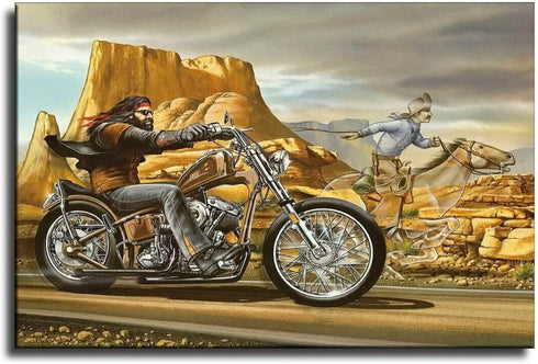 LVUPIIG Ghost-Rider Motorcycle Rider Poster Decorative Painting Canvas Wall Art Living Room Posters Bedroom Painting 16x24inch(40x60cm)