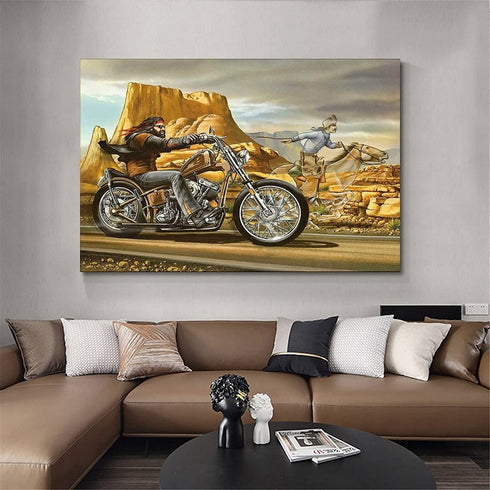 LVUPIIG Ghost-Rider Motorcycle Rider Poster Decorative Painting Canvas Wall Art Living Room Posters Bedroom Painting 16x24inch(40x60cm)